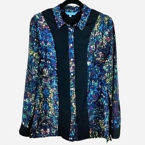 DEREK LAM Nightshade Long Sleeve Blouse M | NWOT